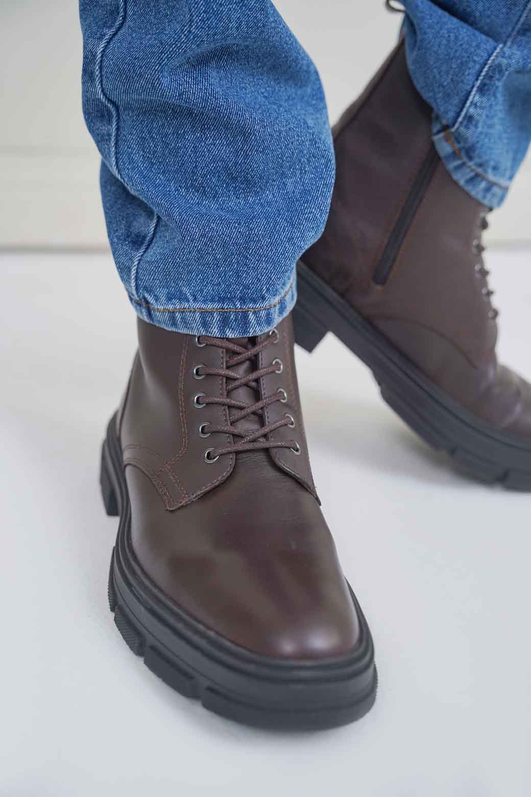 BROWN COMBAT LEATHER BOOTS