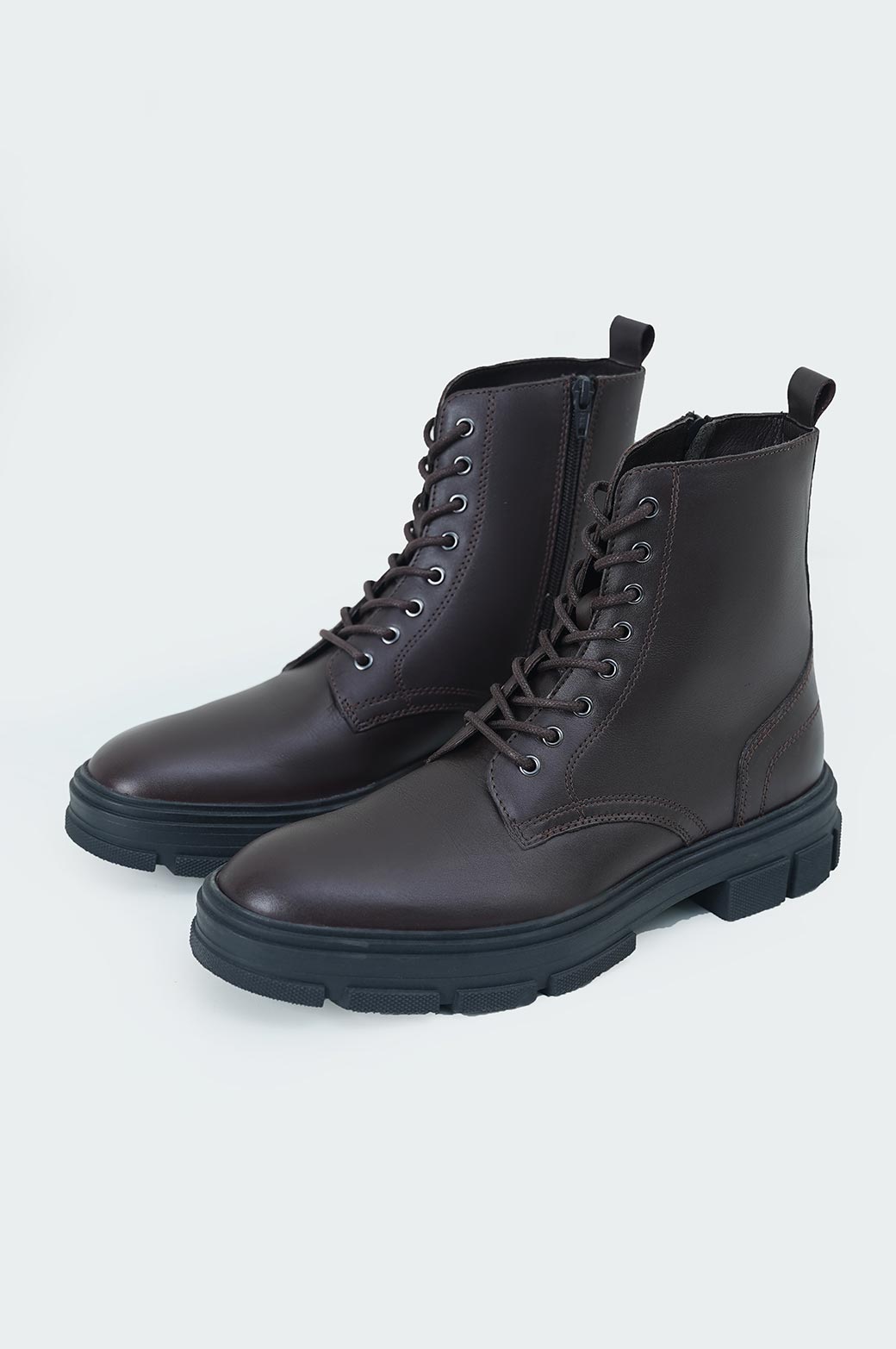 BROWN COMBAT LEATHER BOOTS