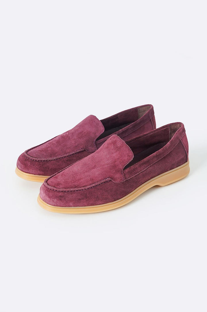 BURGUNDY CLASSIC LEATHER SLIP-ONS