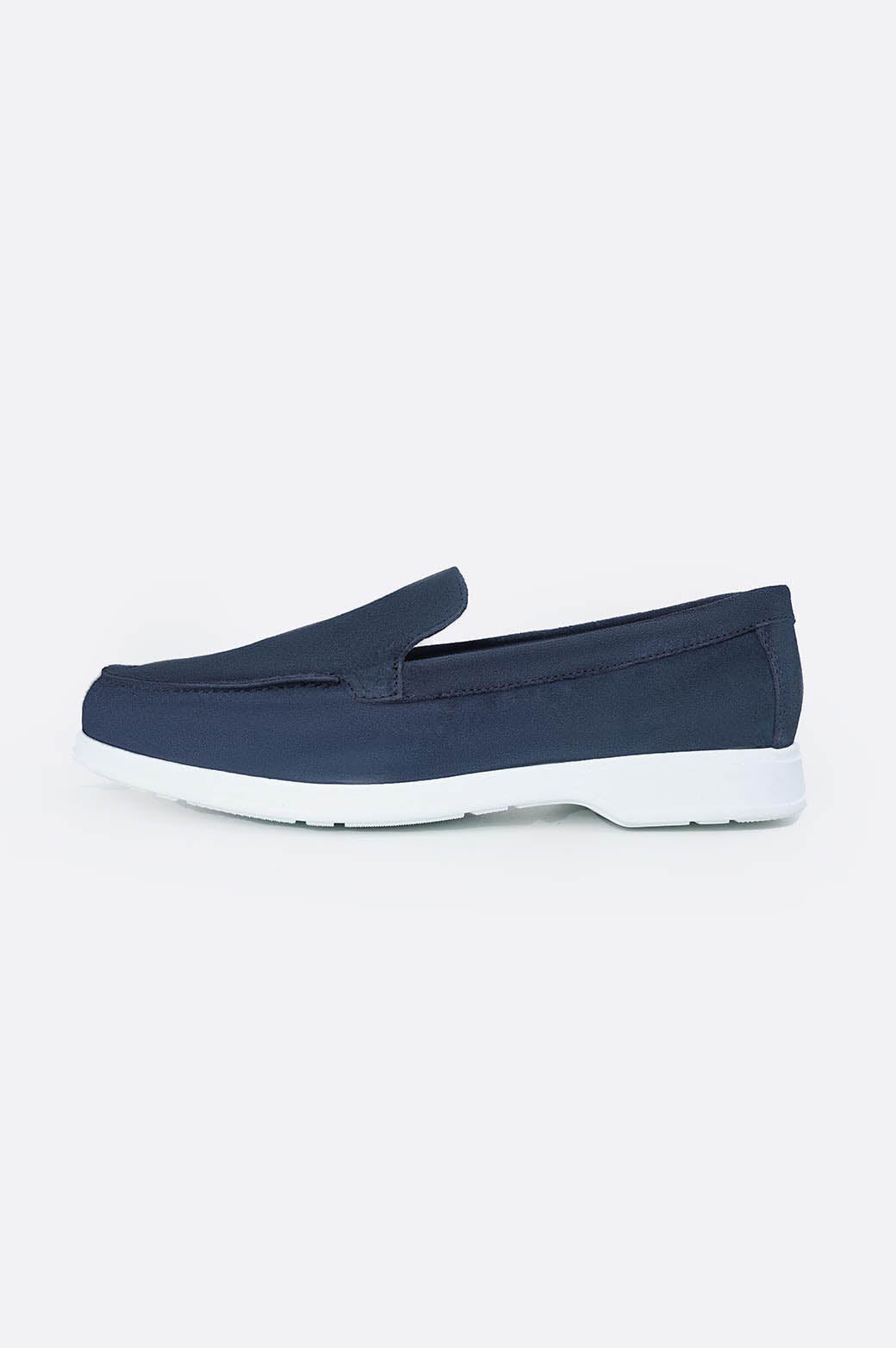 NAVY CLASSIC LEATHER SLIP-ONS