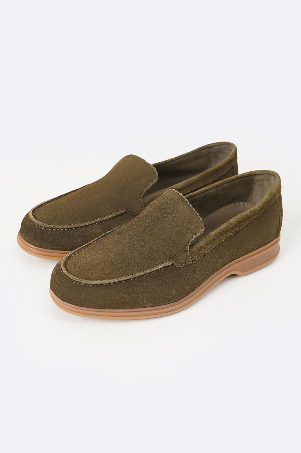 OLIVE CLASSIC LEATHER SLIP-ONS