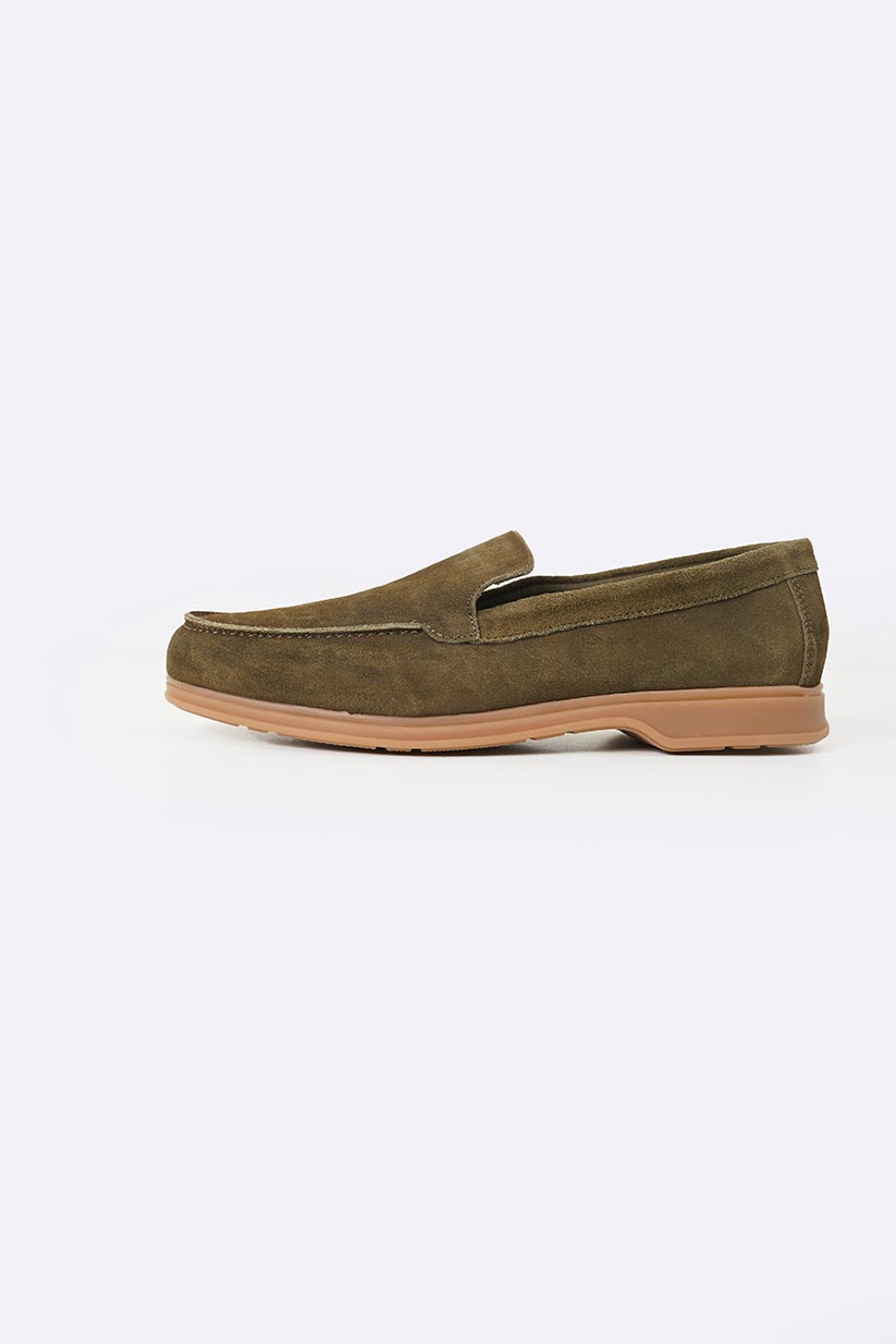 OLIVE CLASSIC LEATHER SLIP-ONS