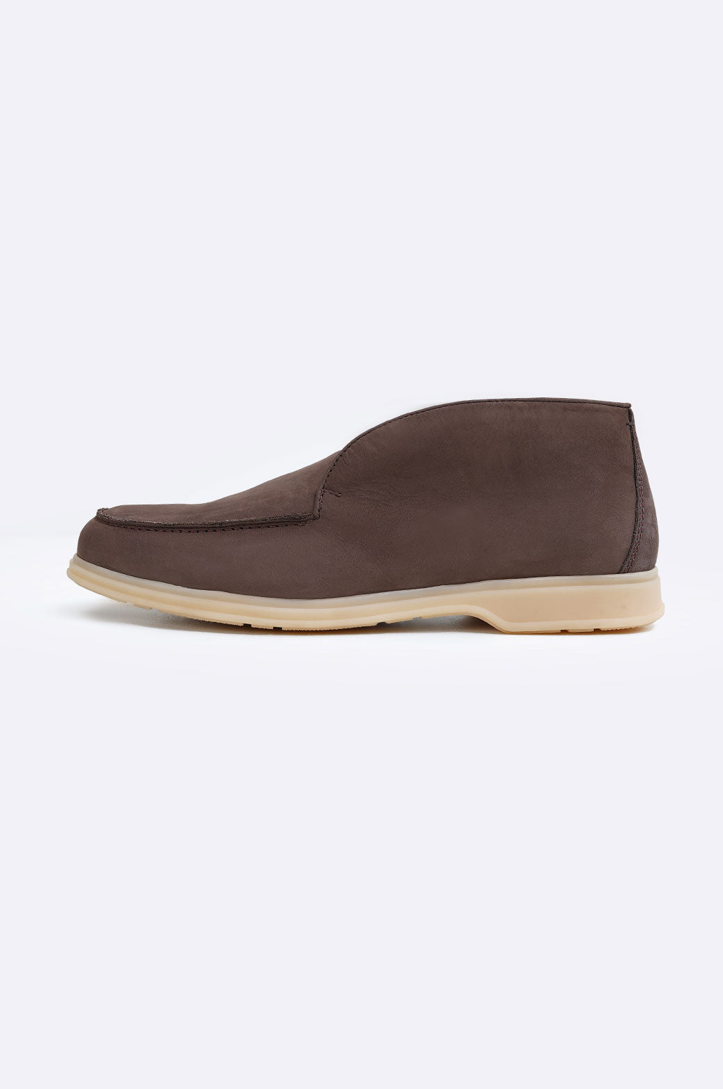 BROWN HIGH-TOP LEATHER LOAFERS