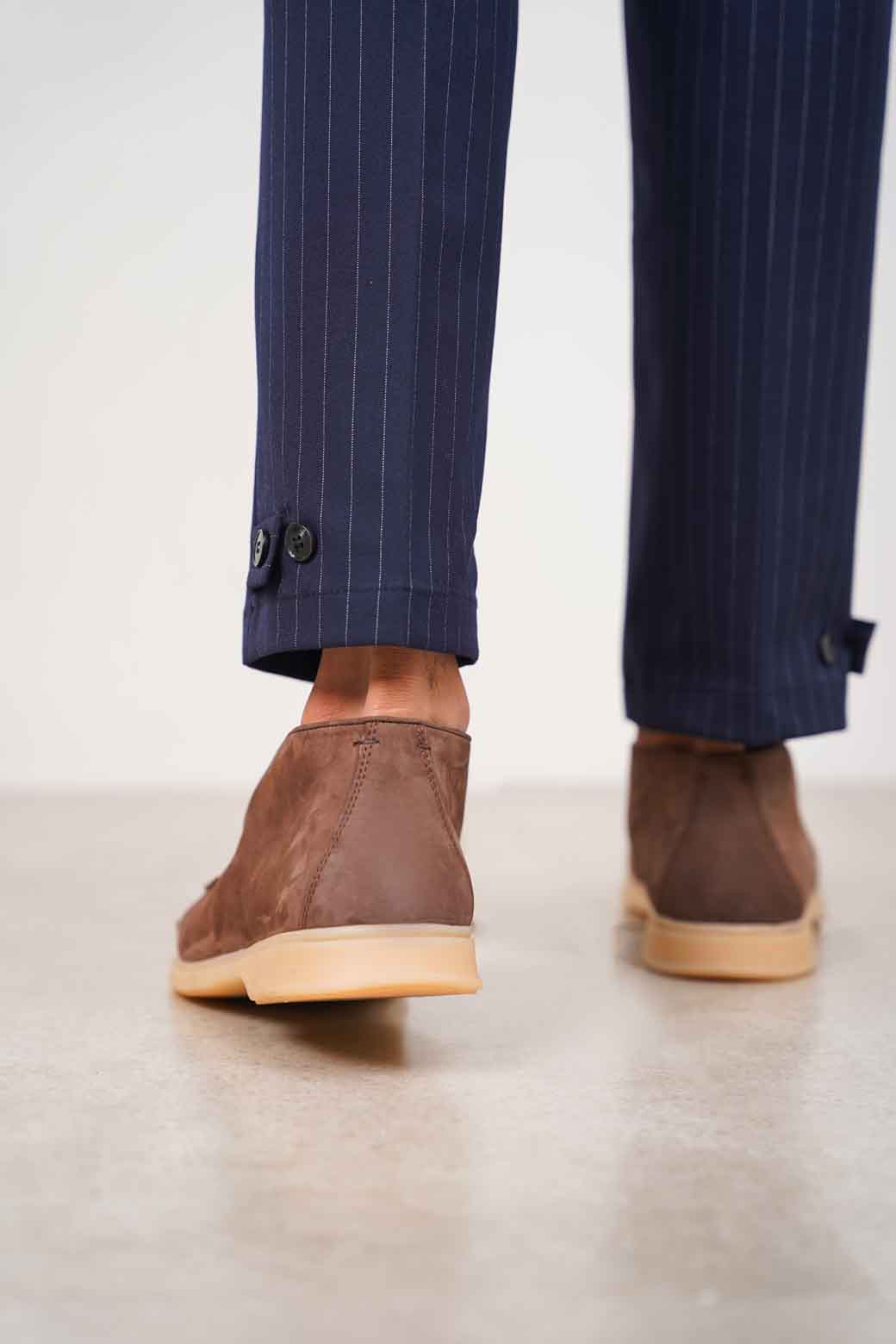 BROWN HIGH-TOP LEATHER LOAFERS