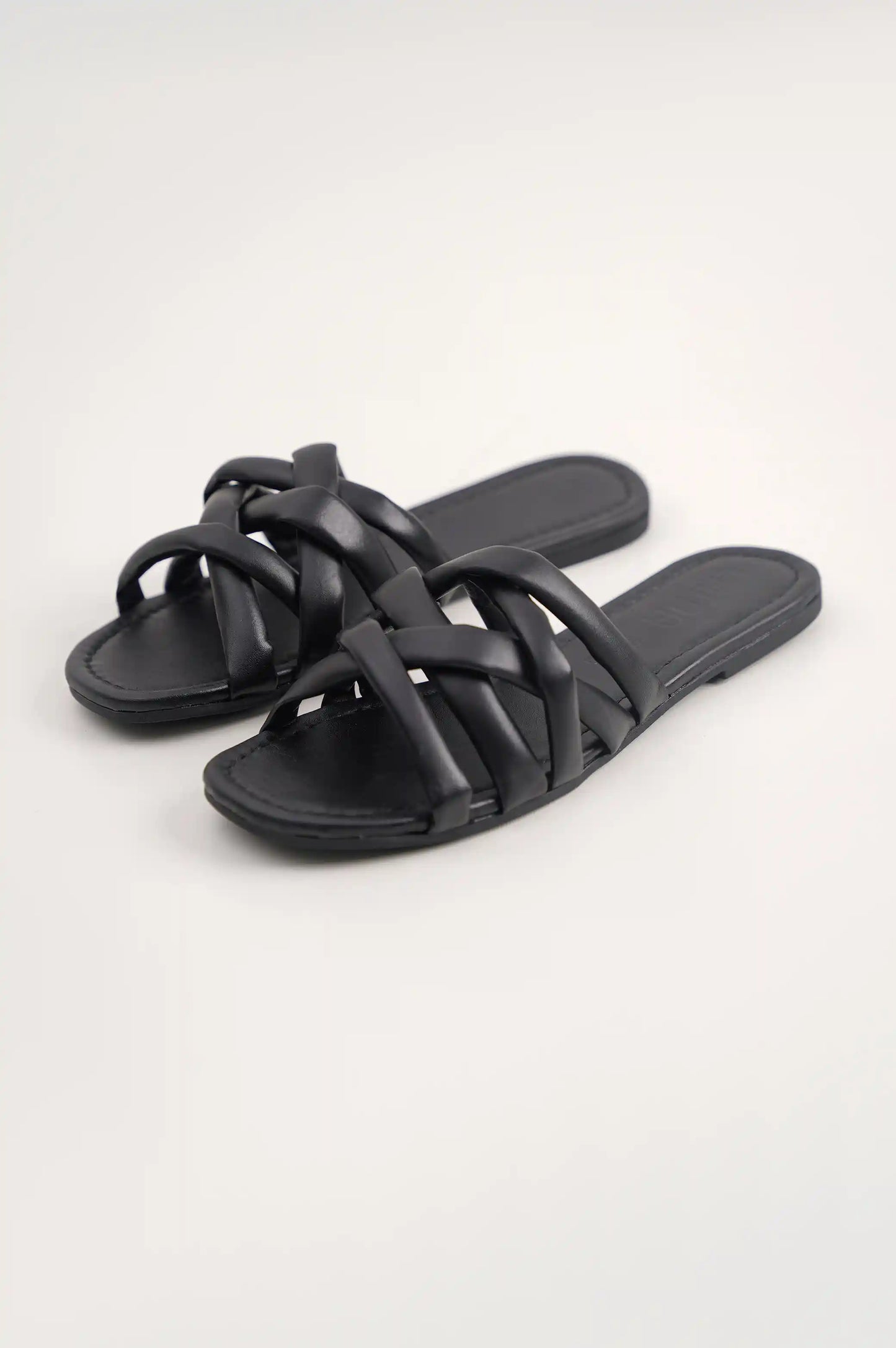 Black Crisscross Slides
