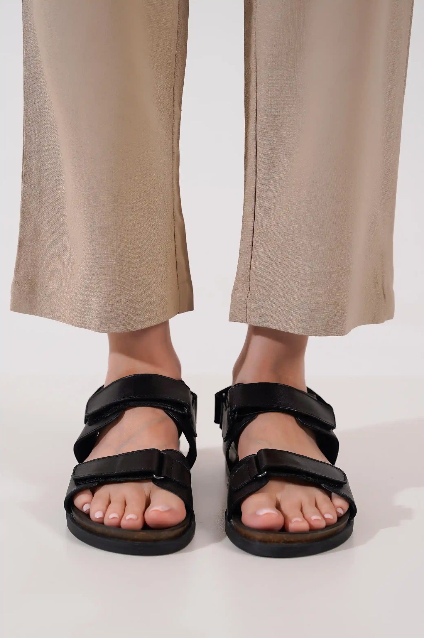 BLACK CASUAL SANDALS
