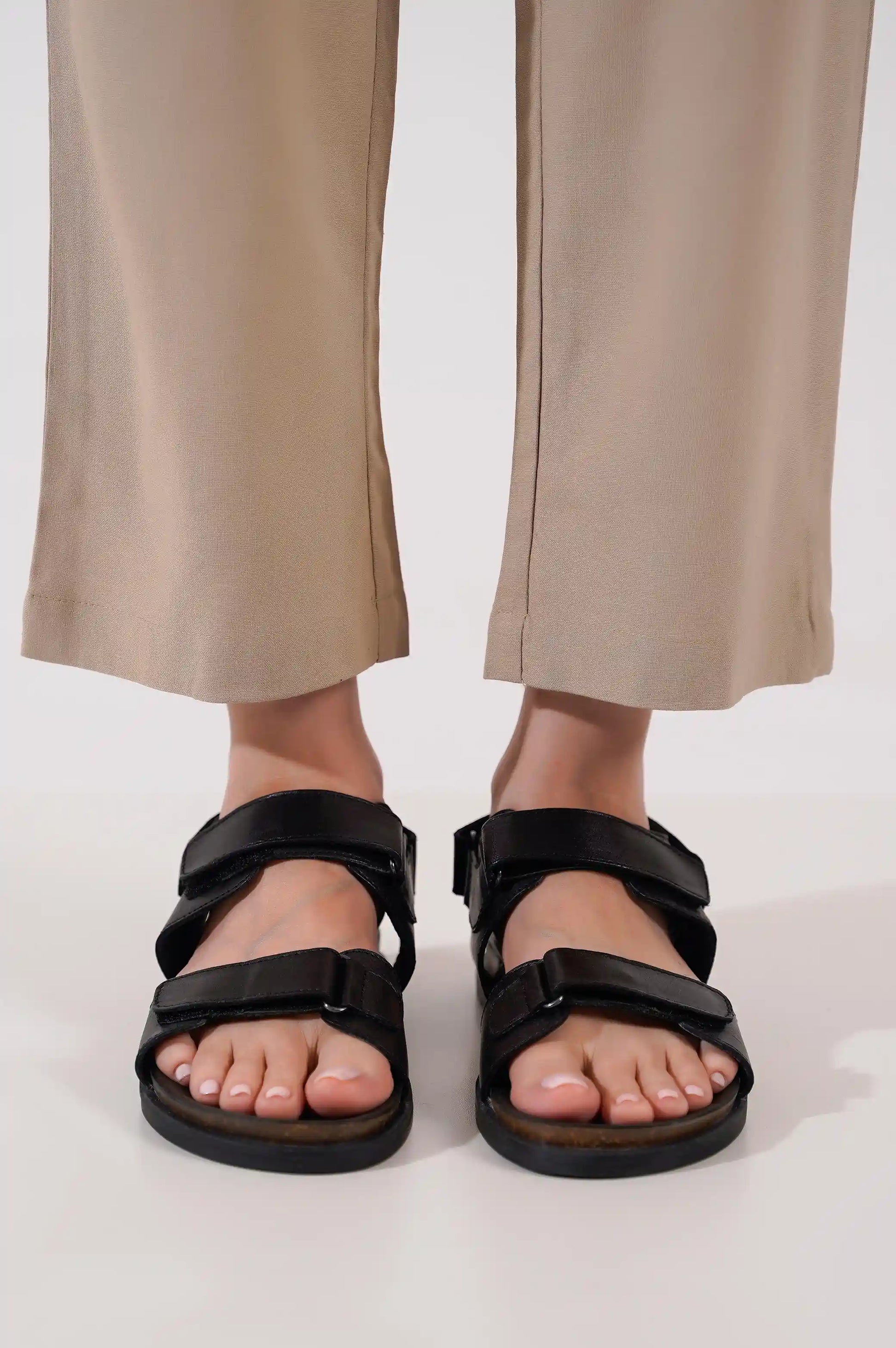 BLACK CASUAL SANDALS