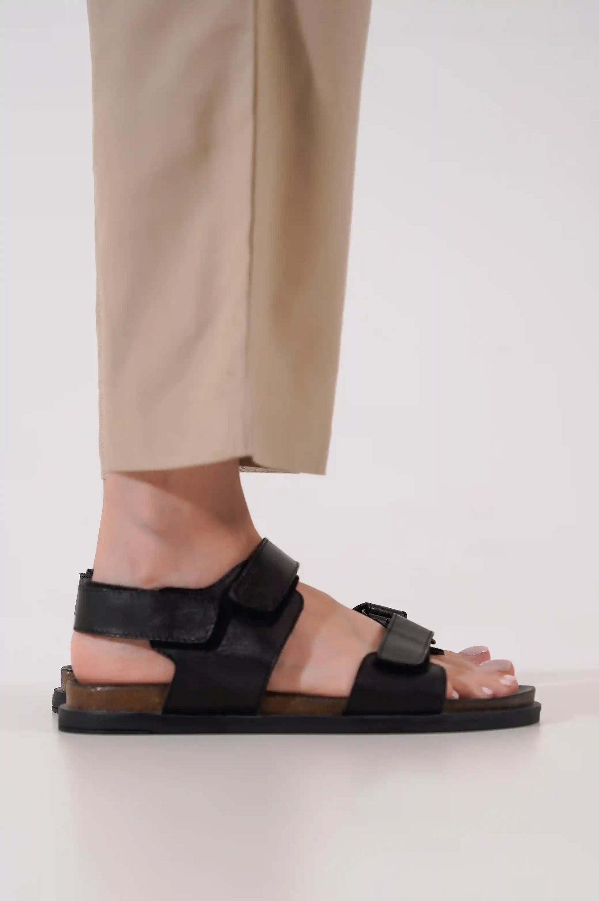 BLACK CASUAL SANDALS