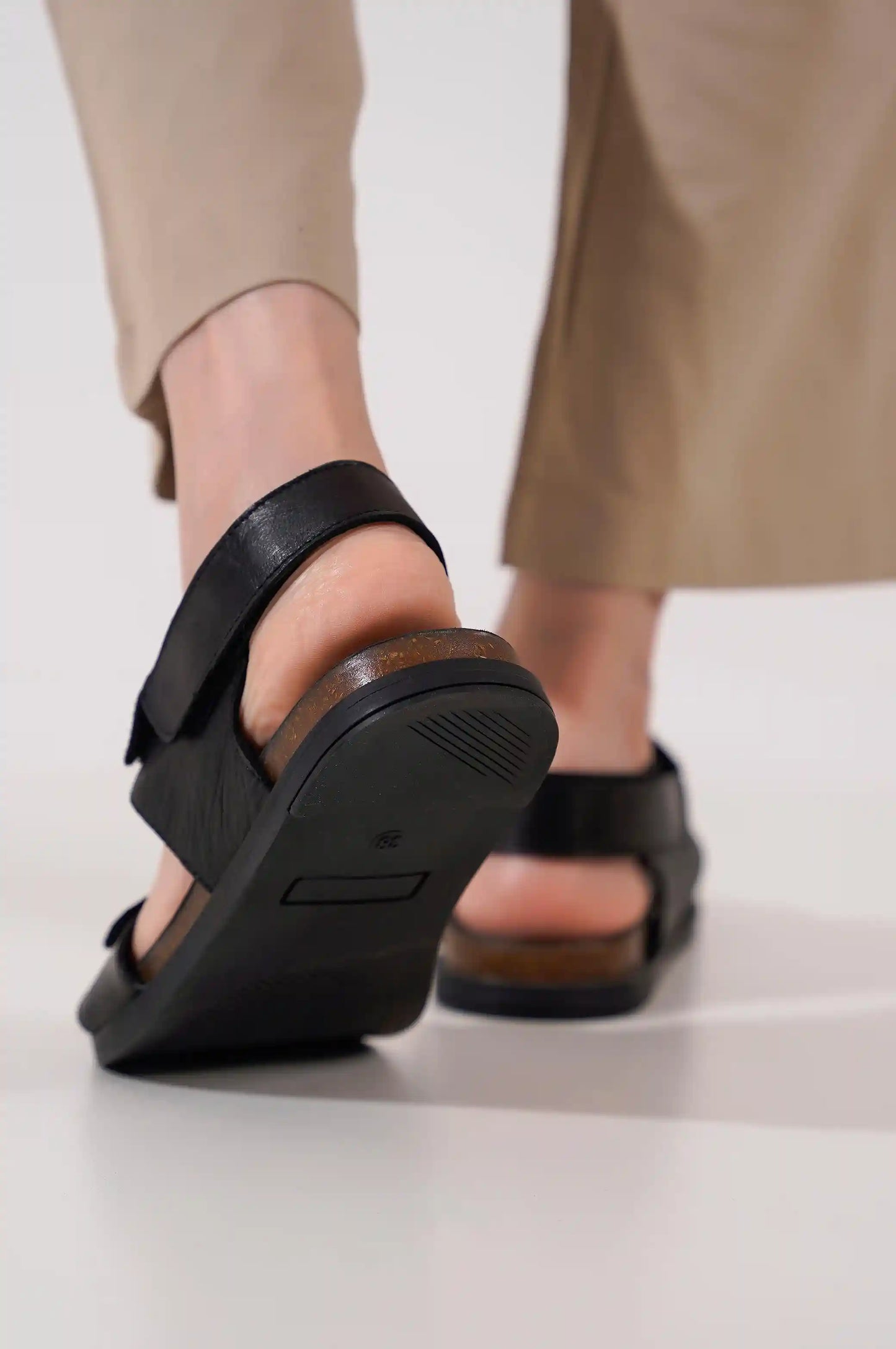 BLACK CASUAL SANDALS