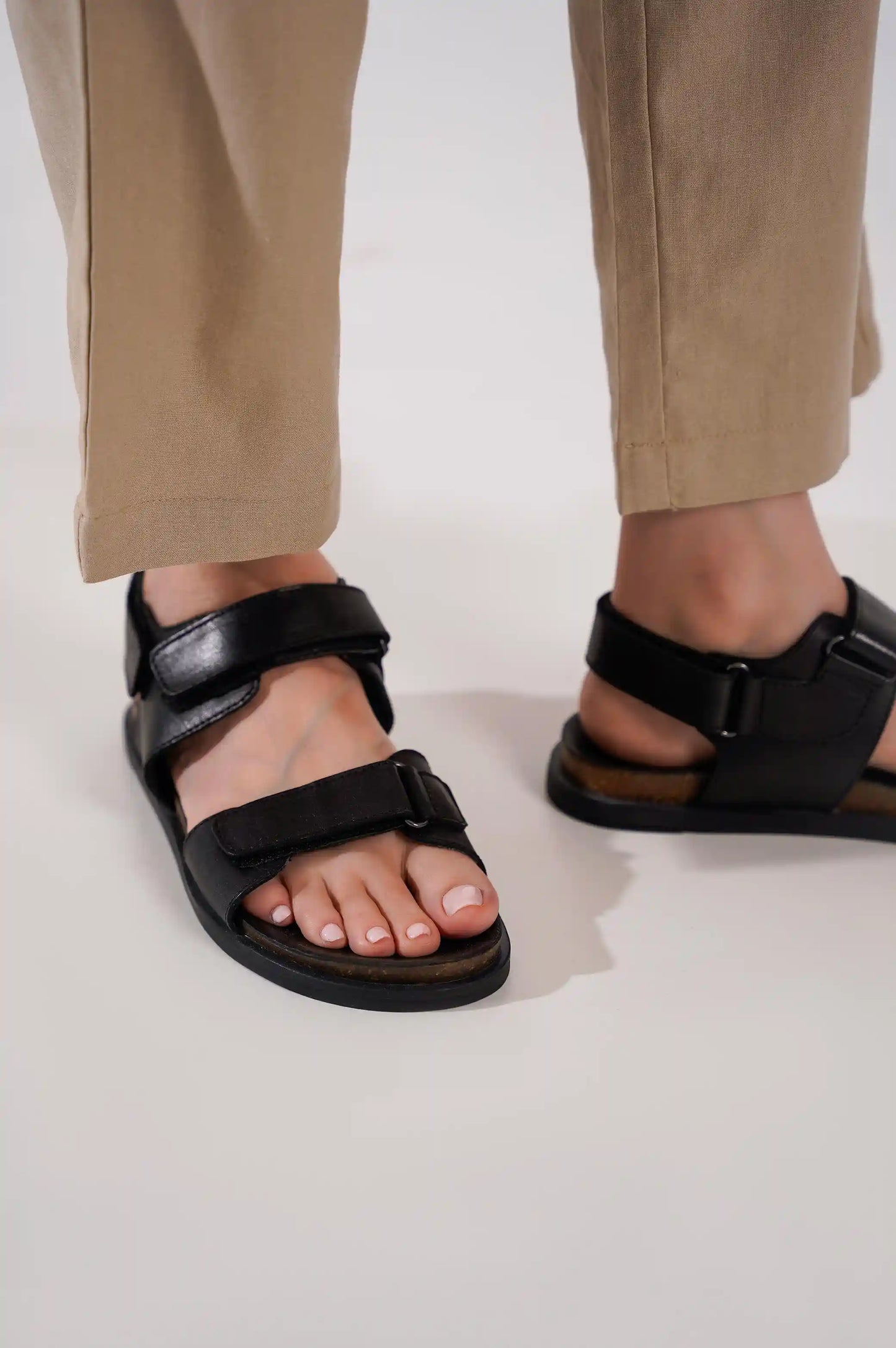 BLACK CASUAL SANDALS