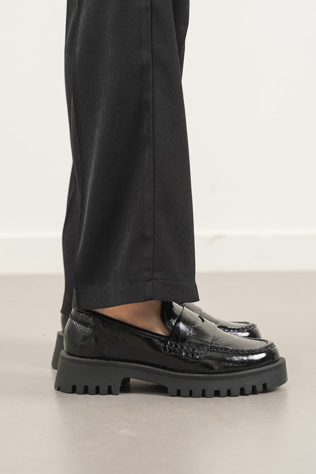 BLACK PATENT LEATHER LOAFERS