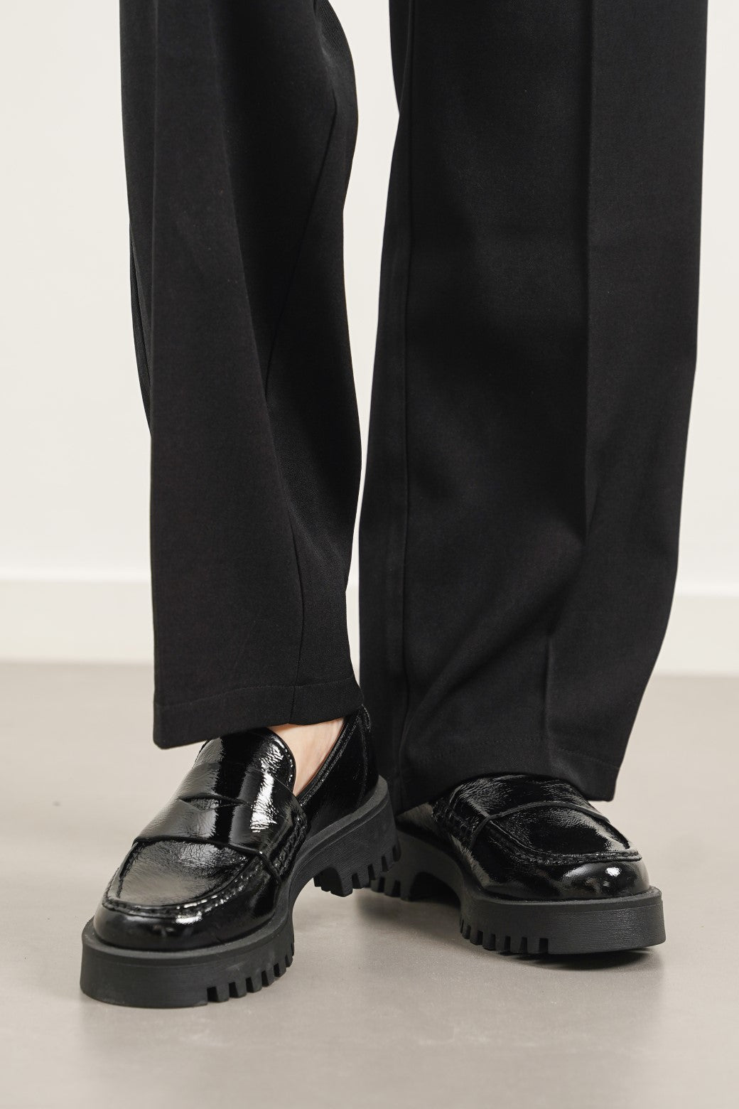 BLACK PATENT LEATHER LOAFERS