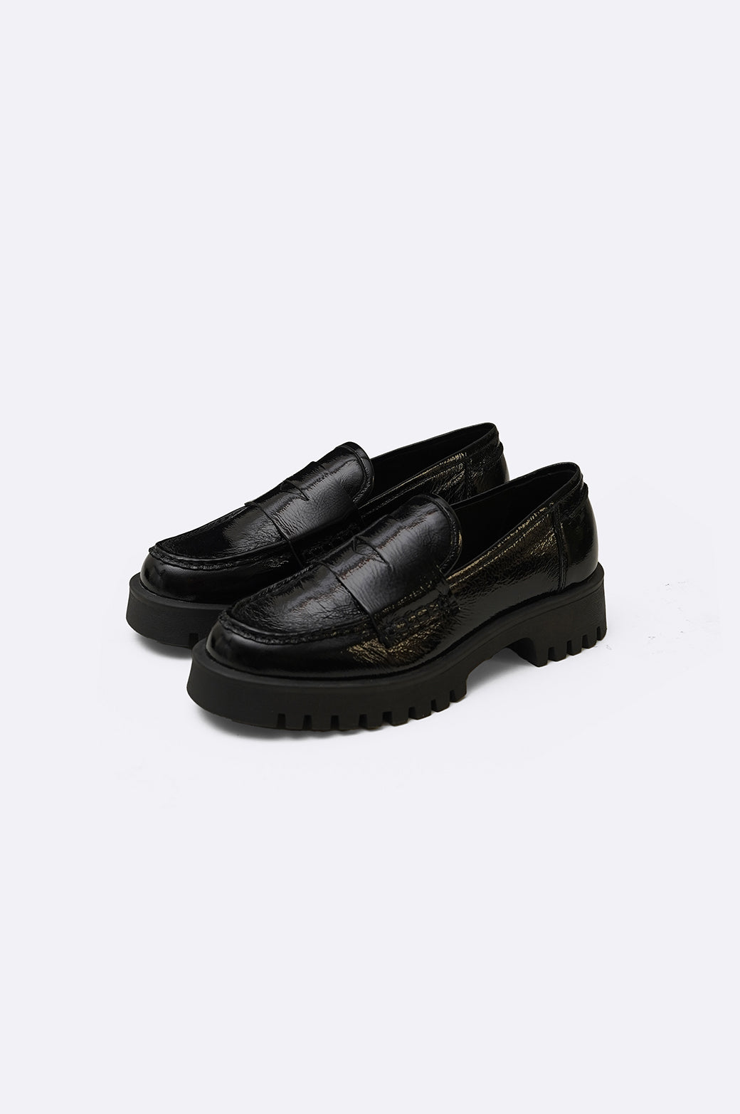 BLACK PATENT LEATHER LOAFERS