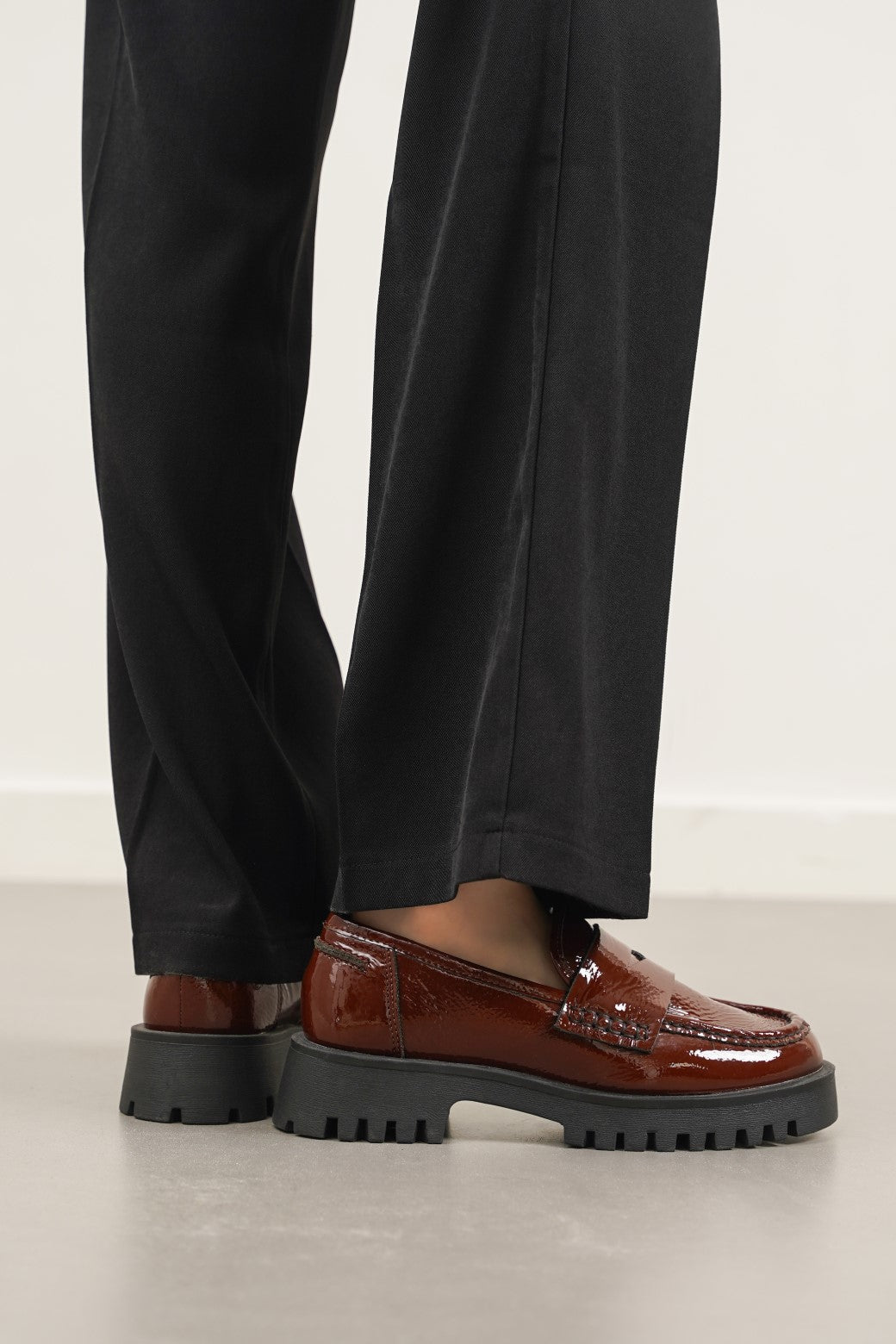 RED PATENT LEATHER LOAFERS