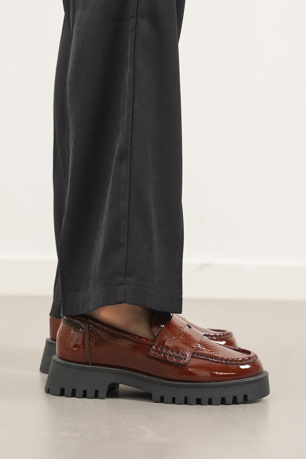 RED PATENT LEATHER LOAFERS