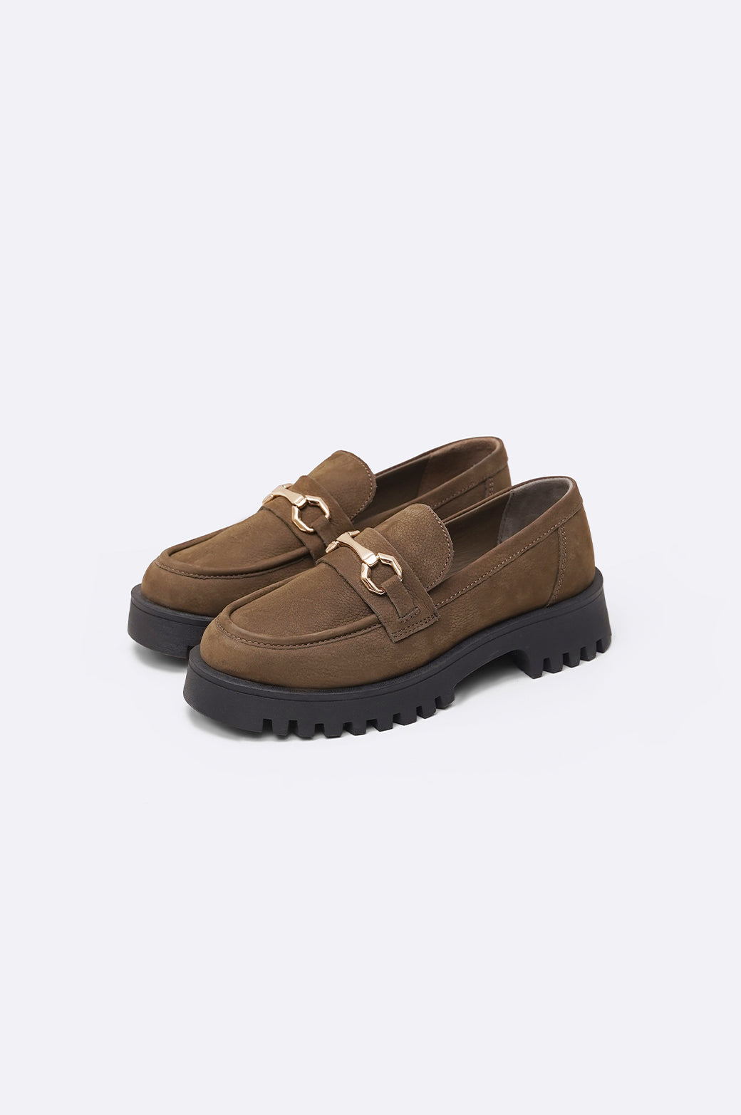 BUCKLED LEATHER LOAFERS