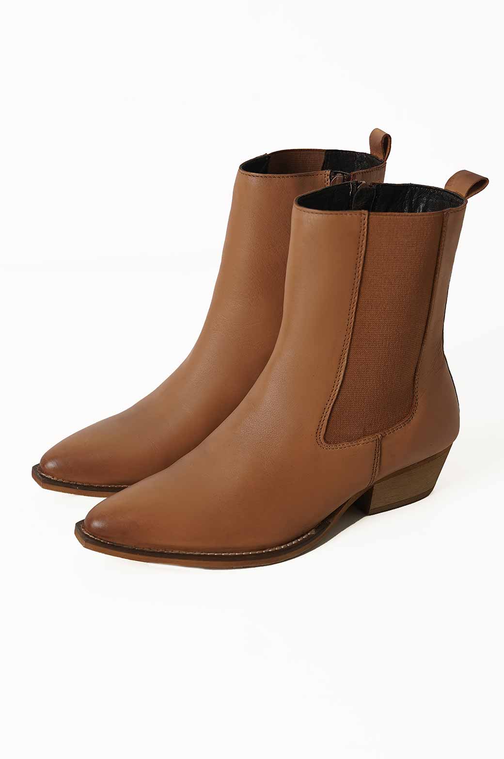 CAMEL LEATHER COWBOY BOOTS
