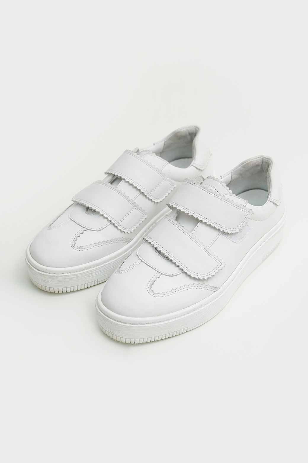 WHITE VINTAGE VELCRO SNEAKERS