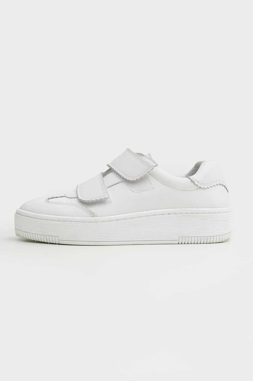 WHITE VINTAGE VELCRO SNEAKERS
