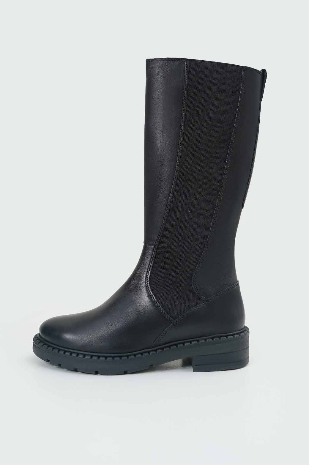 BLACK CALF LENGTH LEATHER CHELSEA BOOT