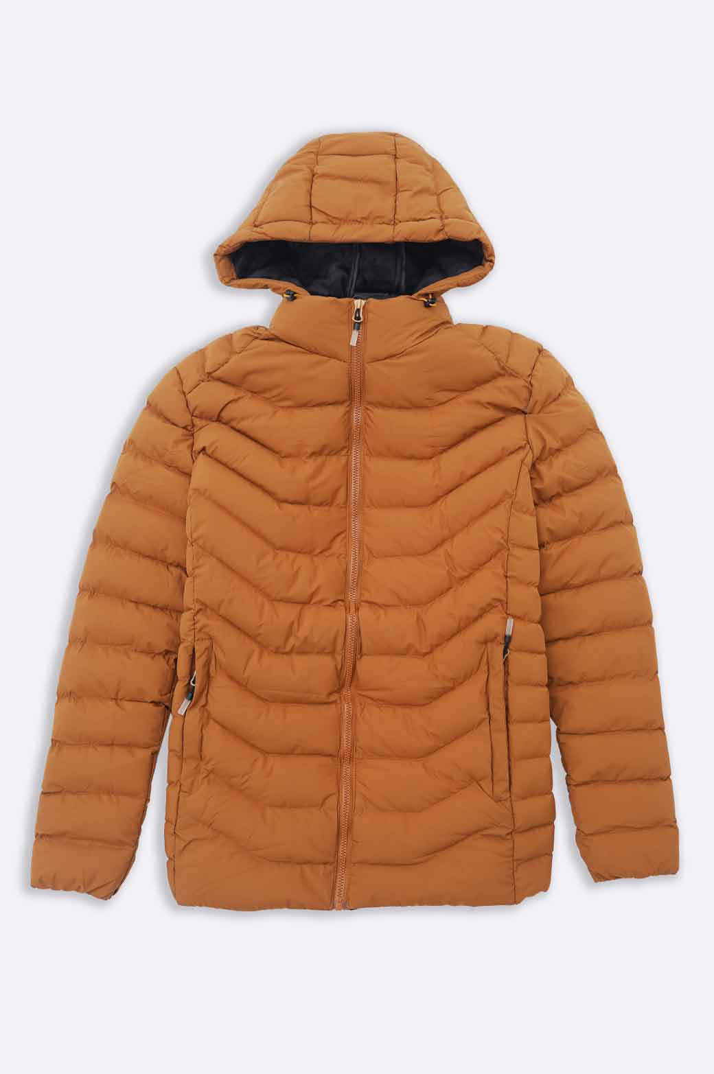 CAMEL CHEVRON PUFFER