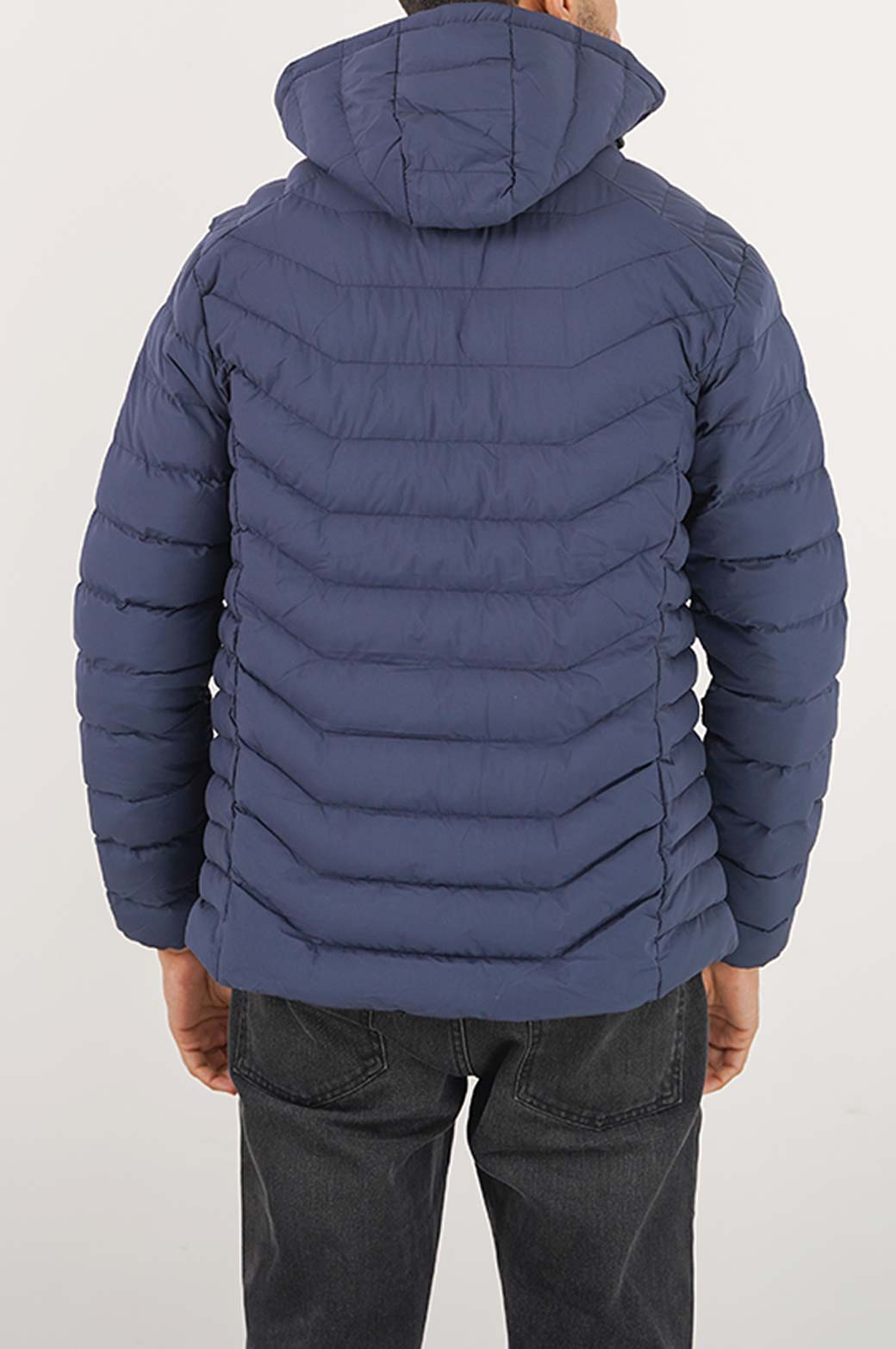 NAVY CHEVRON PUFFER
