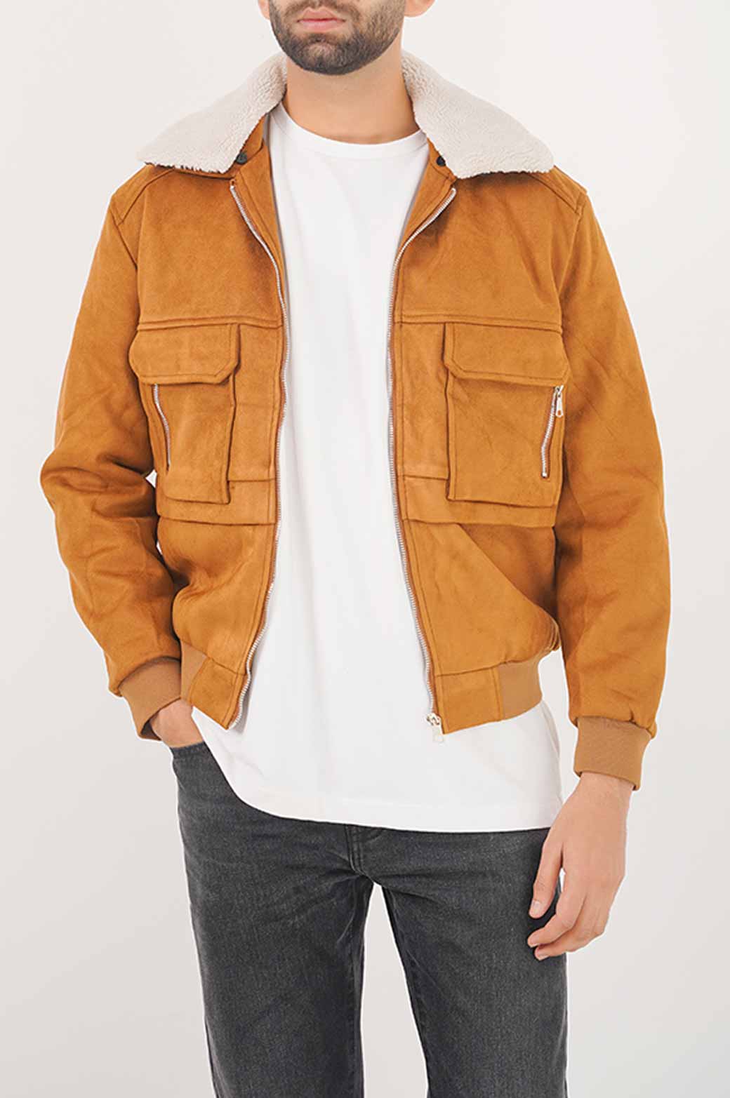 BROWN SHERPA SUEDE JACKET