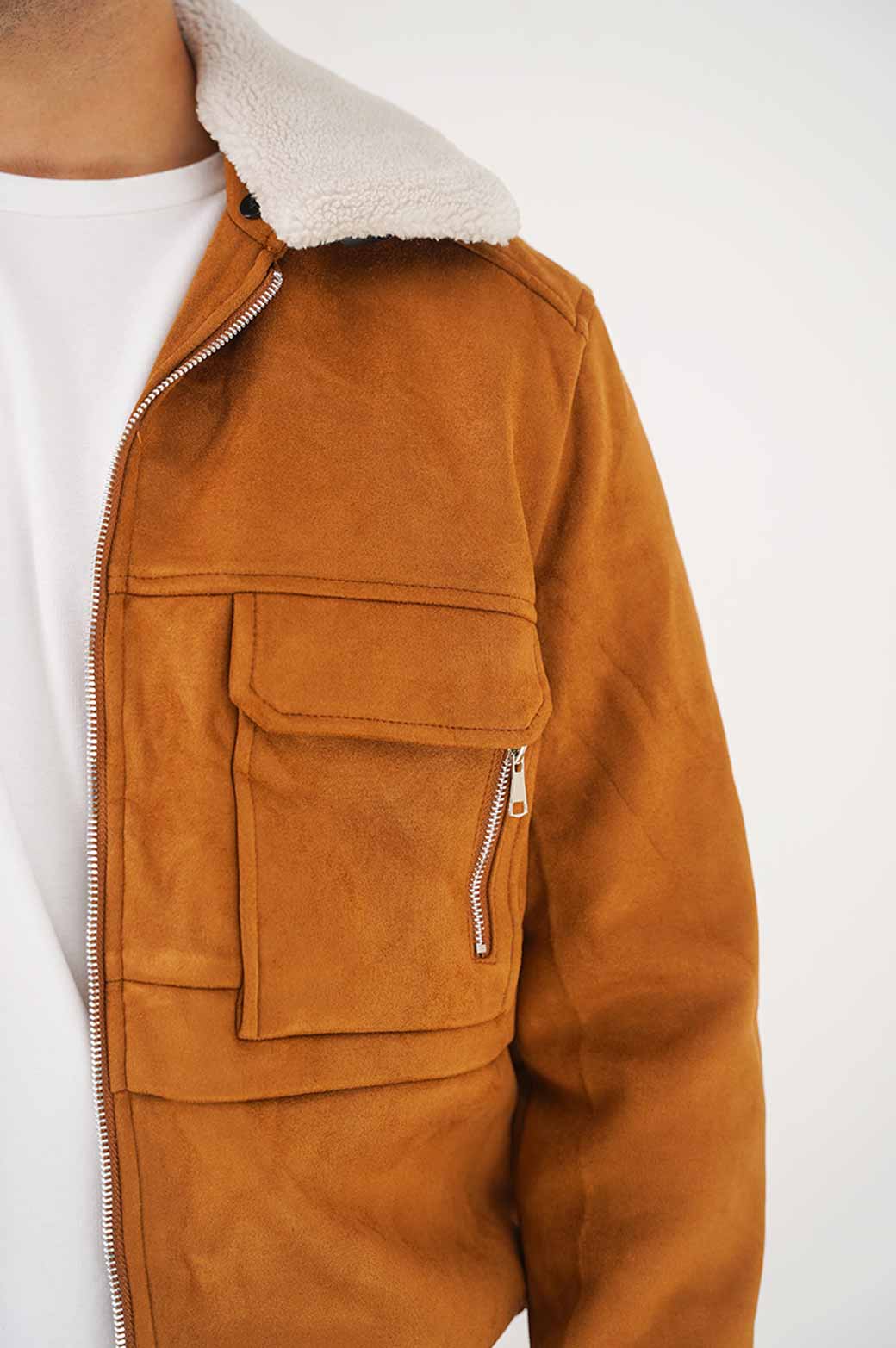 BROWN SHERPA SUEDE JACKET