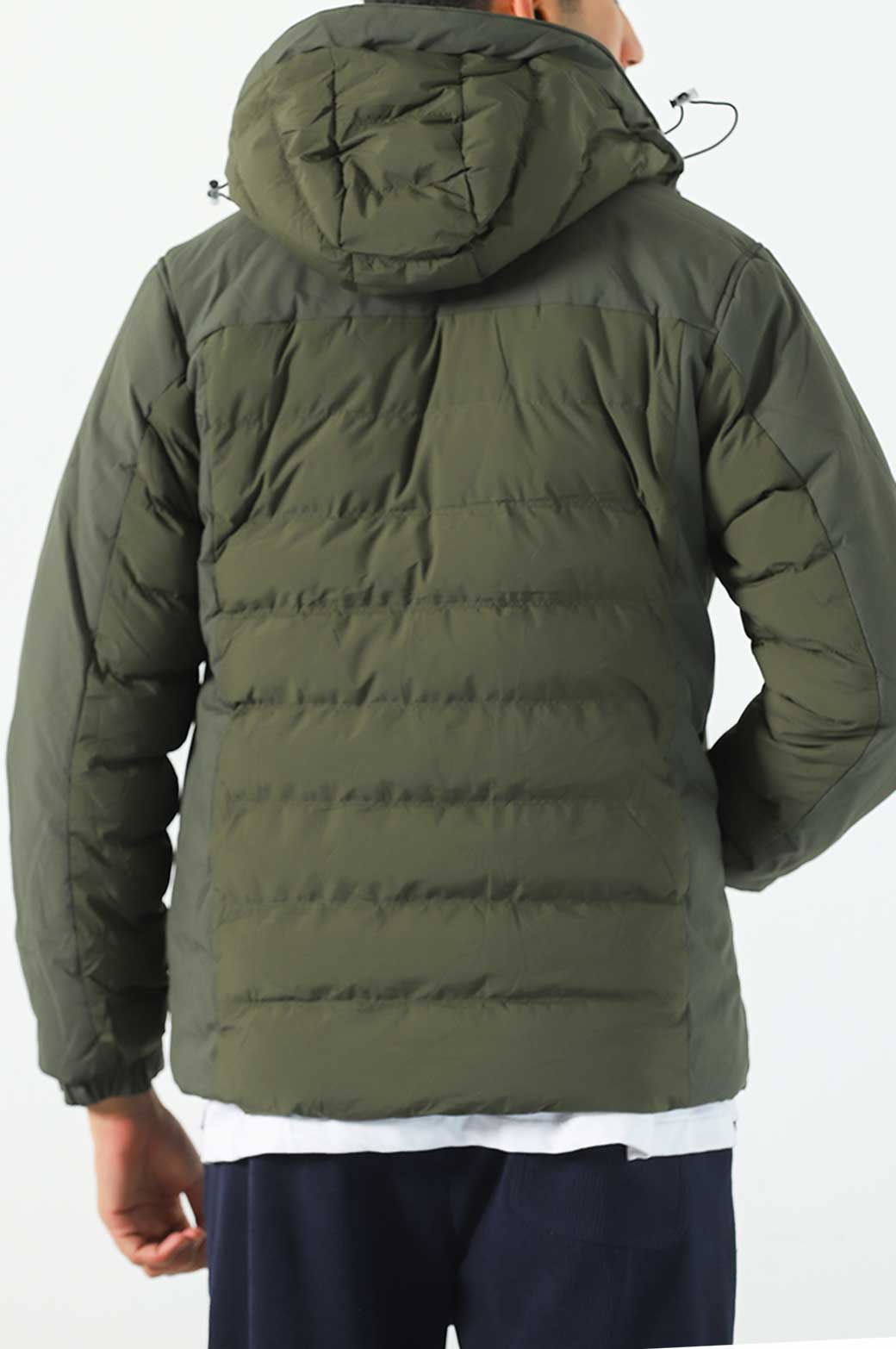 ARMY GREEN HOODED PUFFER JACKET