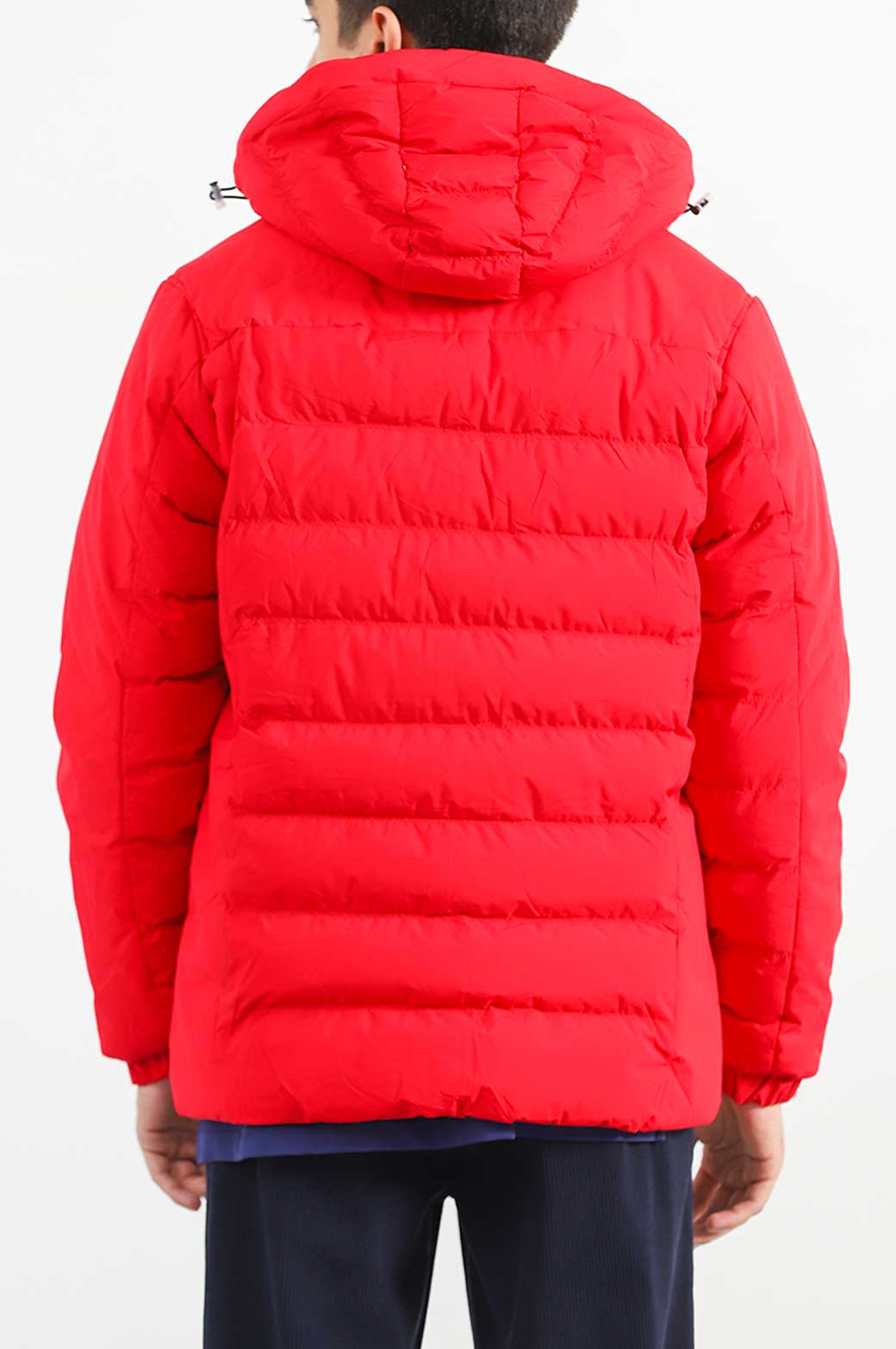 RED HOODED PUFFER JACKET