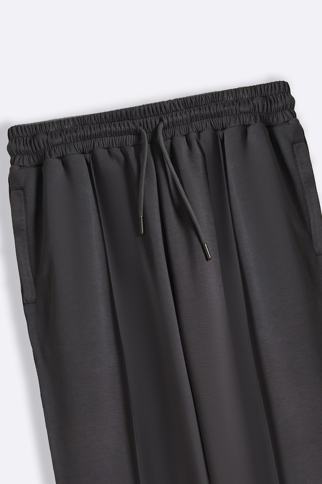 CHARCOAL STRAIGHT KNITTED PANTS