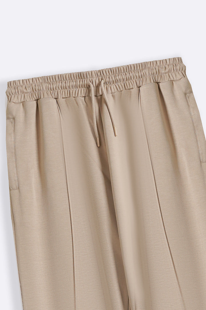 KHAKI STRAIGHT KNITTED PANTS