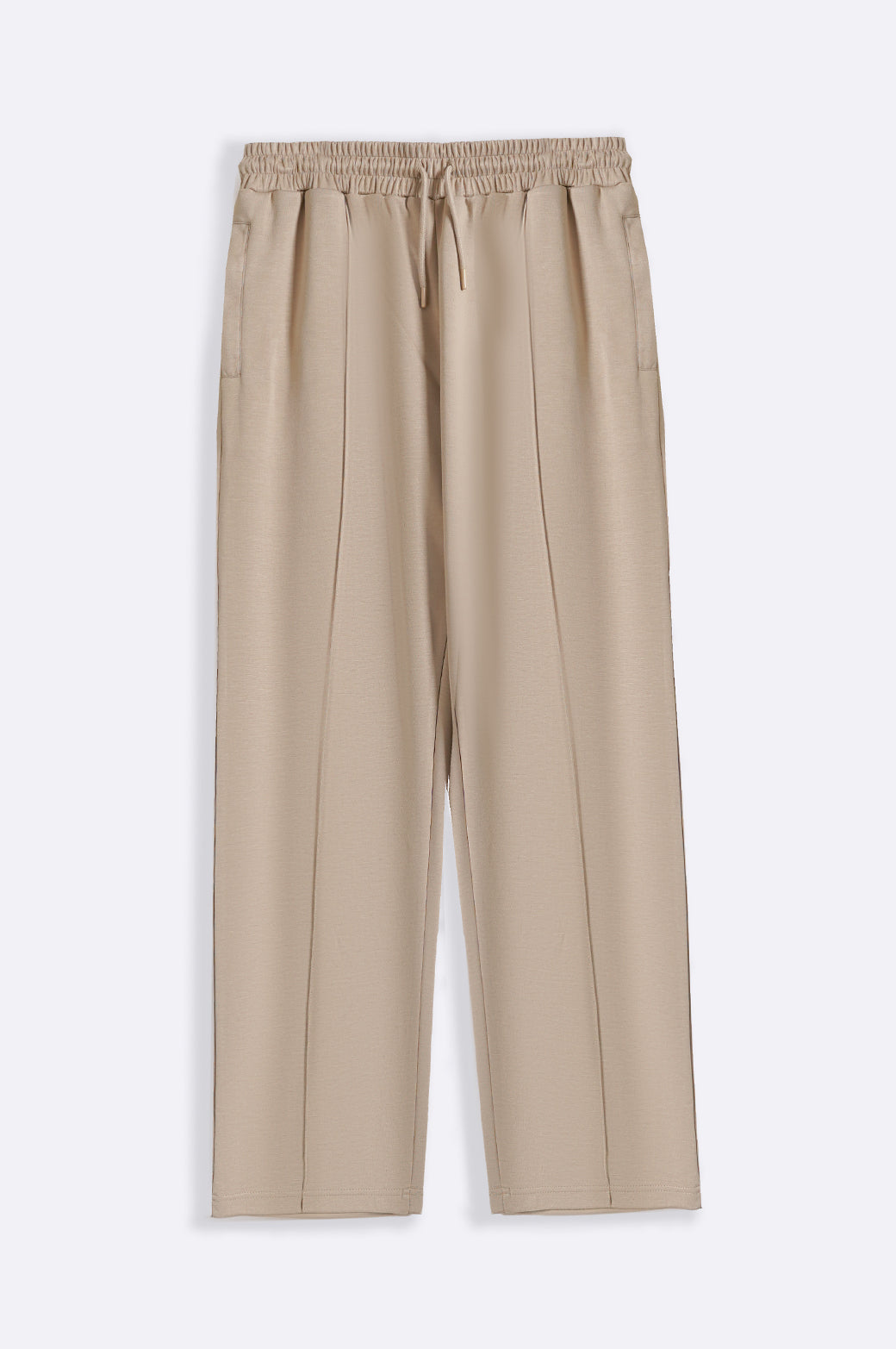 KHAKI STRAIGHT KNITTED PANTS