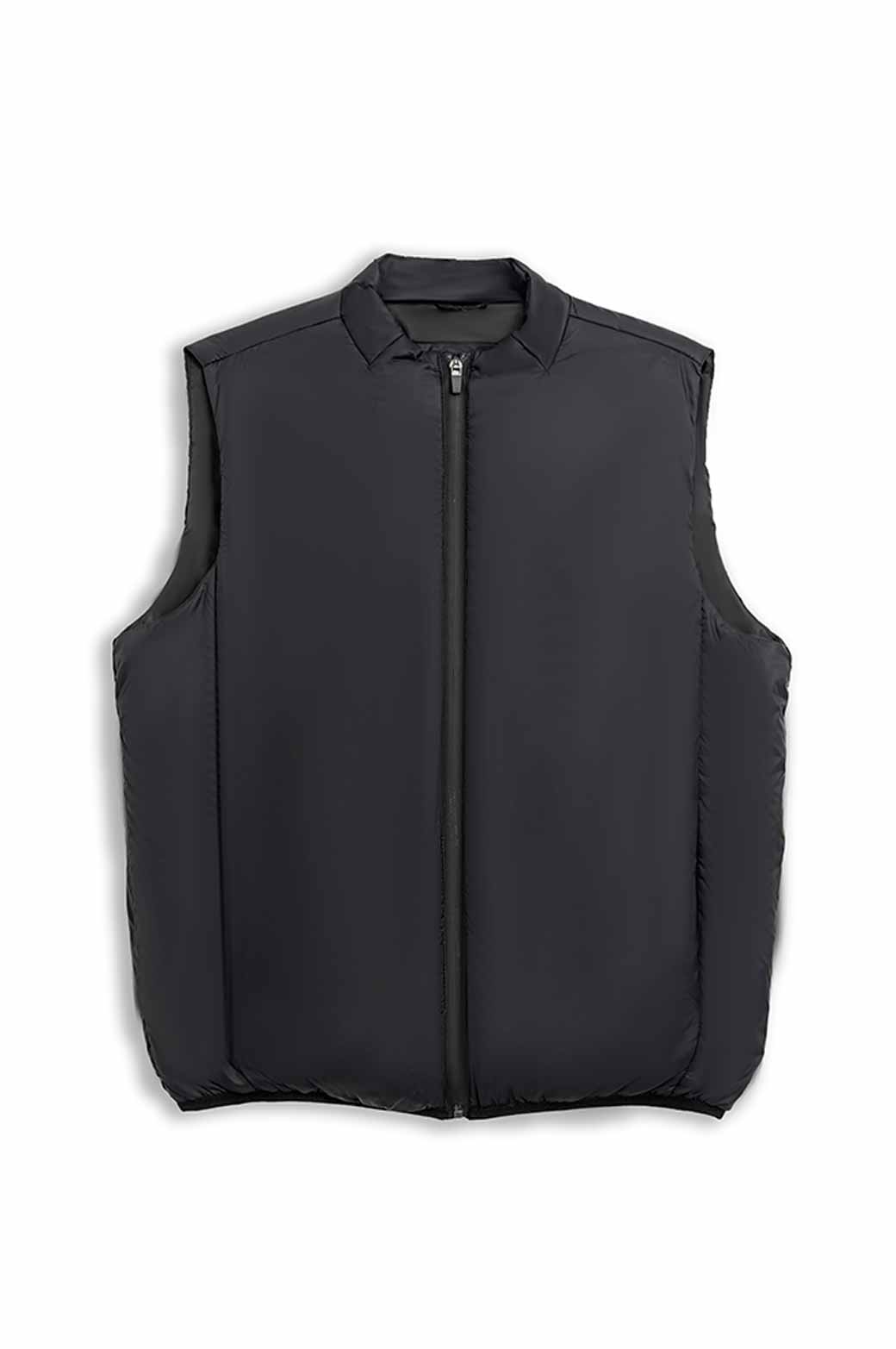 BLACK LIGHTWEIGHT QUILTED GILET