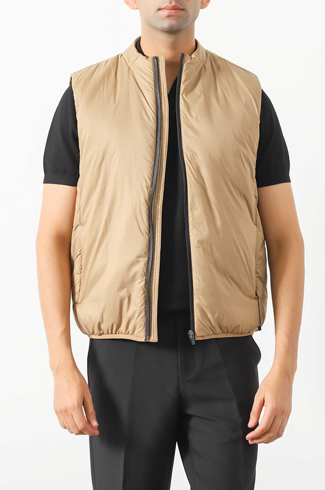 KHAKI LIGHTWEIGHT QUILTED GILET