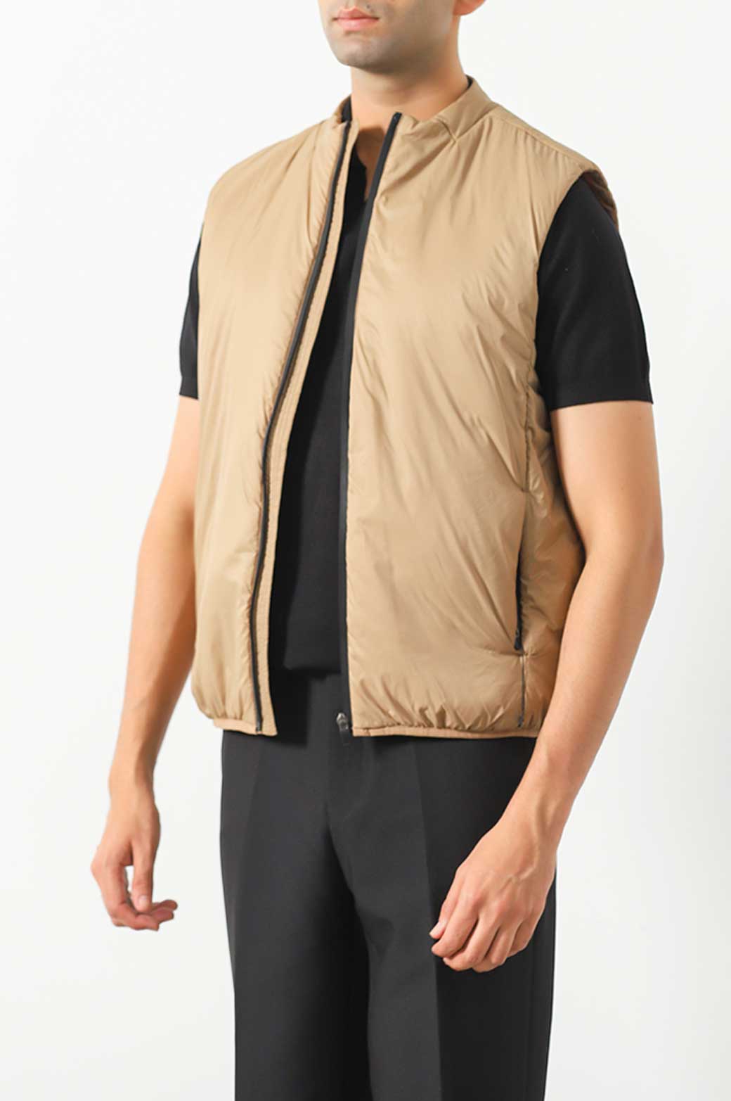 KHAKI LIGHTWEIGHT QUILTED GILET