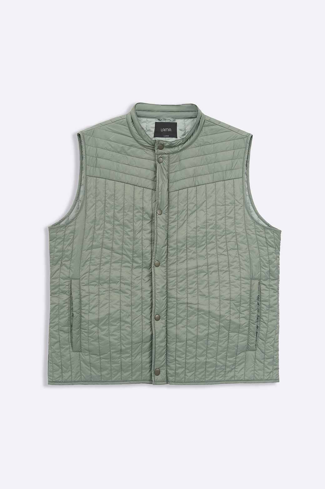 GREEN LIGHTWEIGHT QUILTED GILET