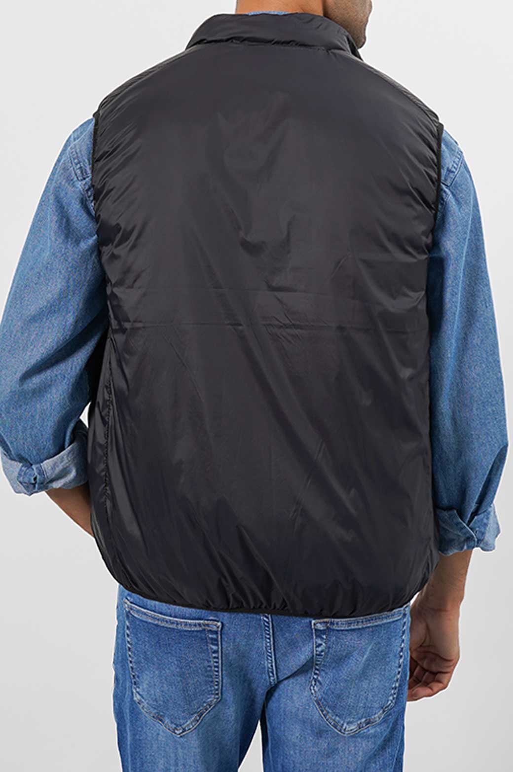 BLACK LIGHTWEIGHT REVERSIBLE GILET