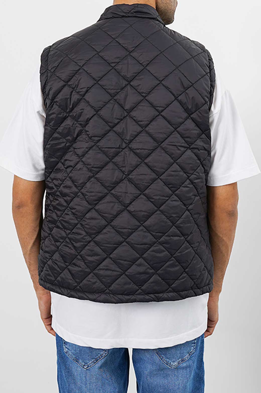 BLACK LIGHTWEIGHT QUILTED GILET