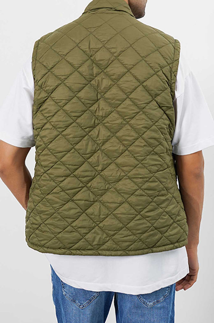 OLIVE LIGHTWEIGHT QUILTED GILET