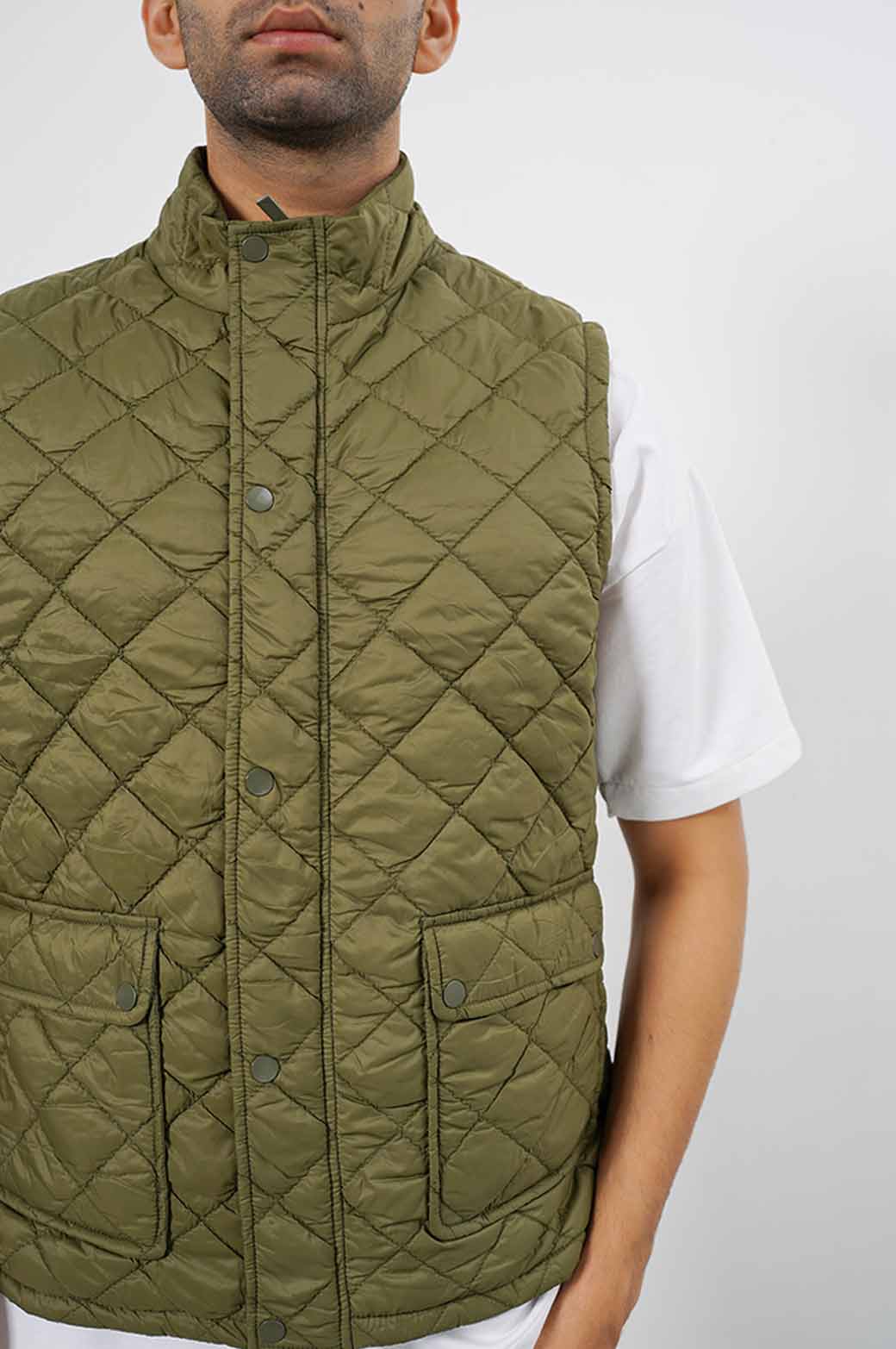 OLIVE LIGHTWEIGHT QUILTED GILET