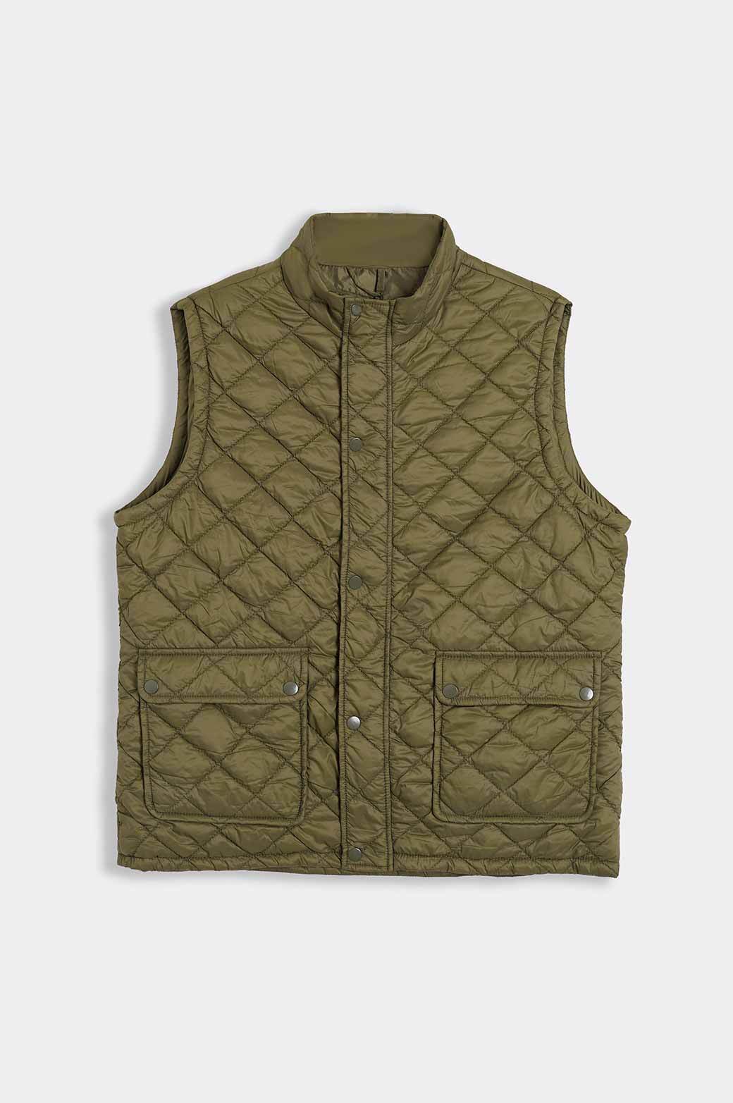 OLIVE LIGHTWEIGHT QUILTED GILET