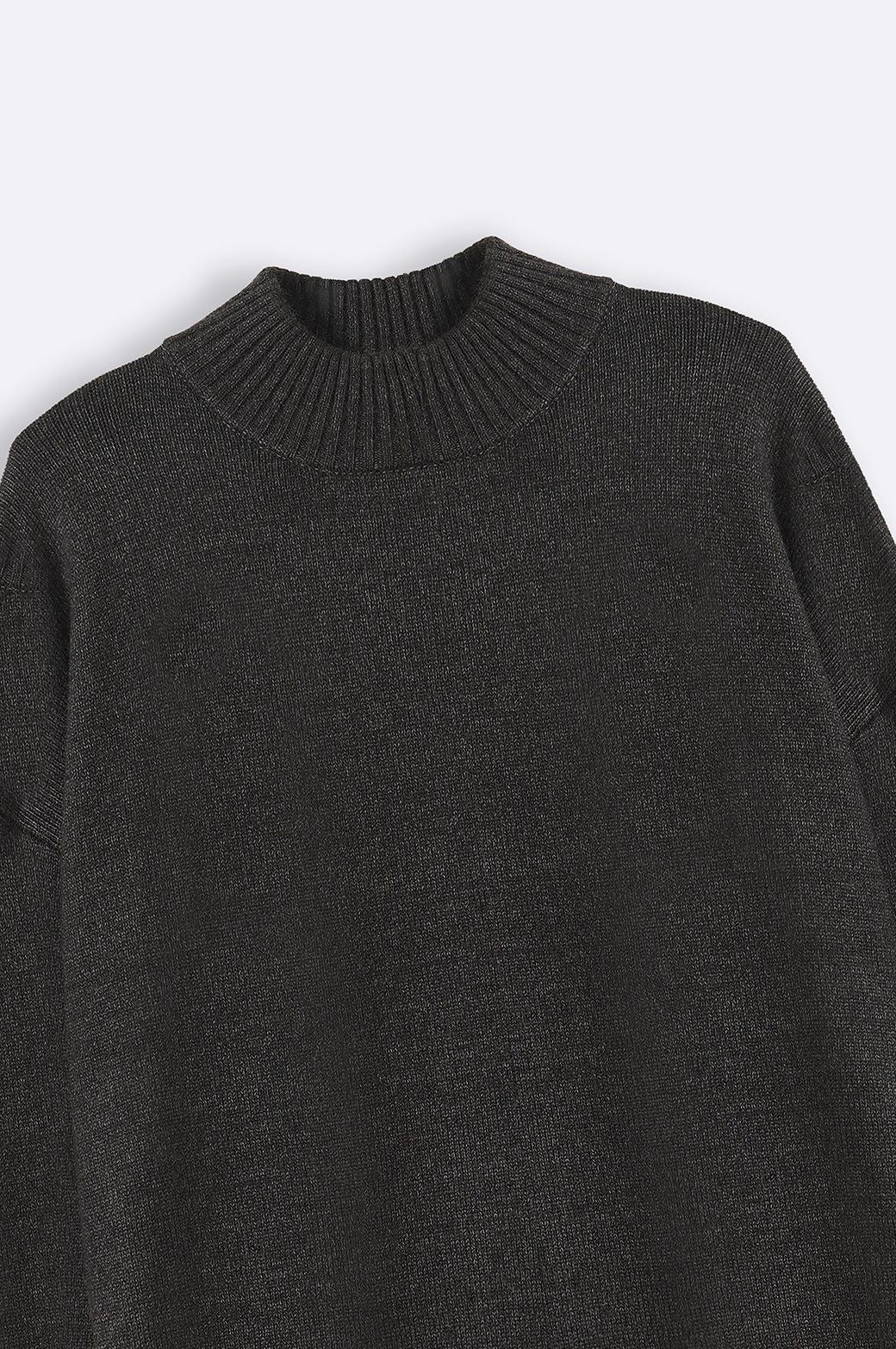 CHARCOAL HIGH CREW JUMPER