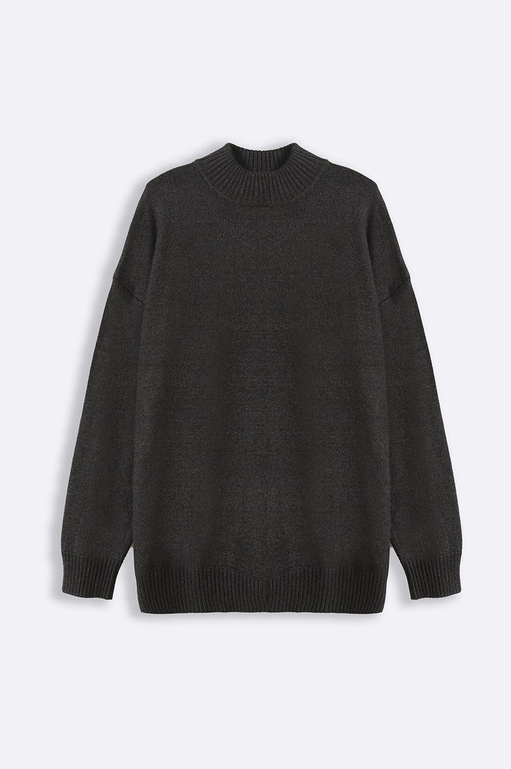 CHARCOAL HIGH CREW JUMPER