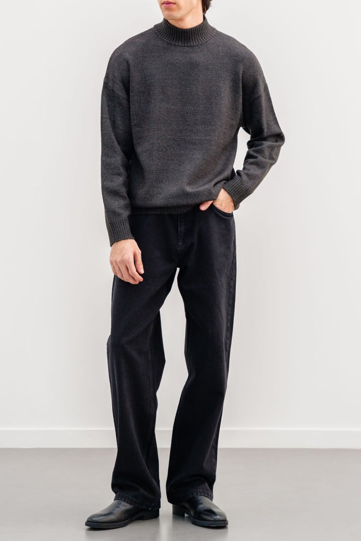 CHARCOAL HIGH CREW JUMPER