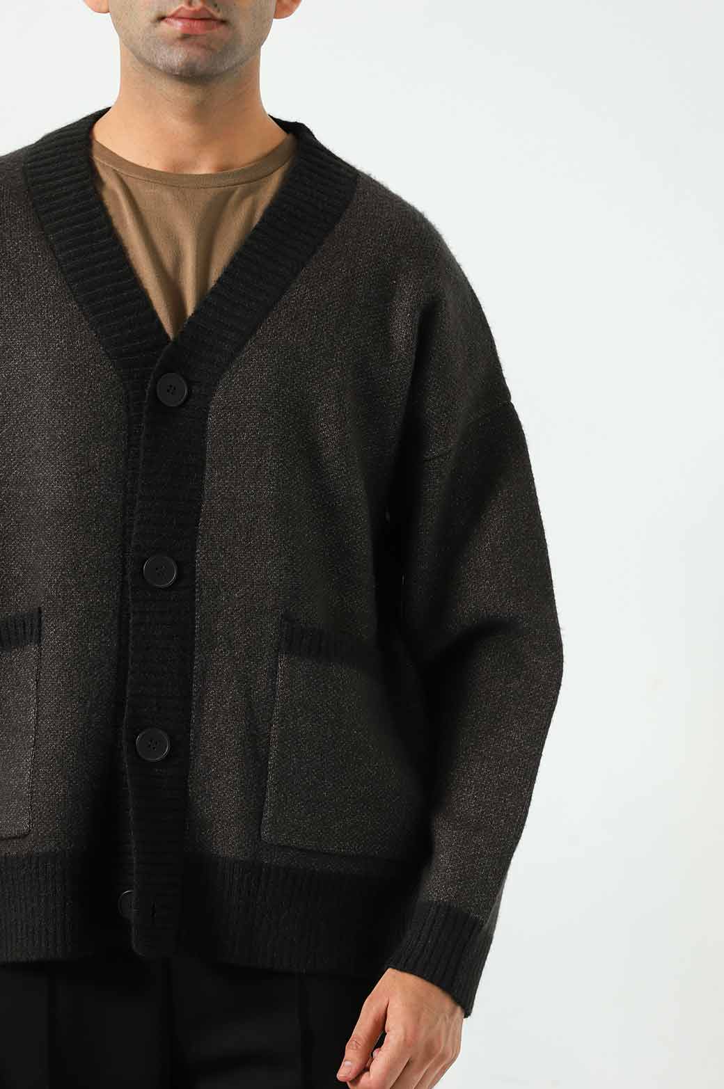 CHARCOAL RELAXED CARDIGANS