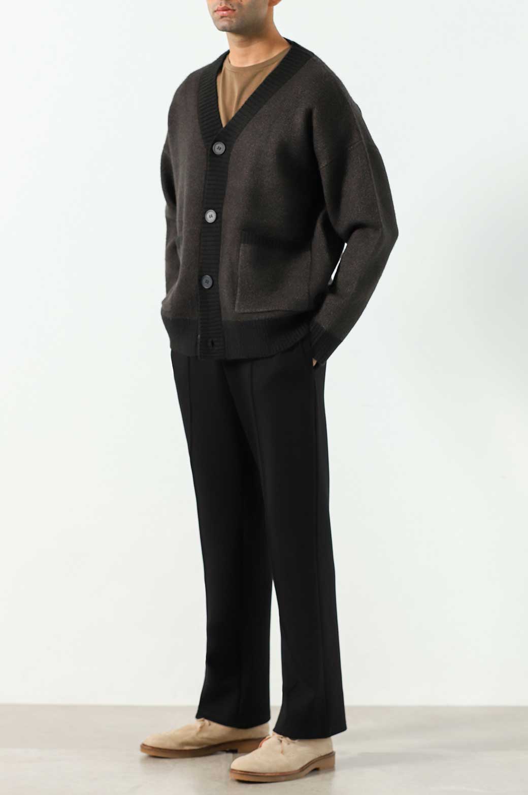 CHARCOAL RELAXED CARDIGANS