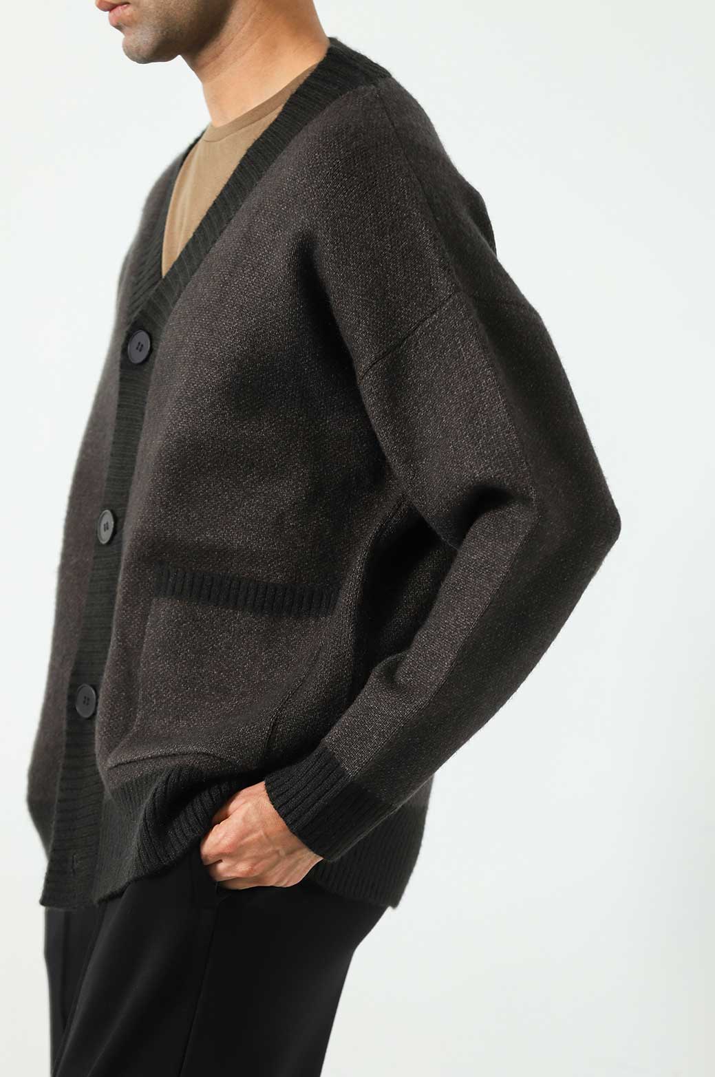 CHARCOAL RELAXED CARDIGANS