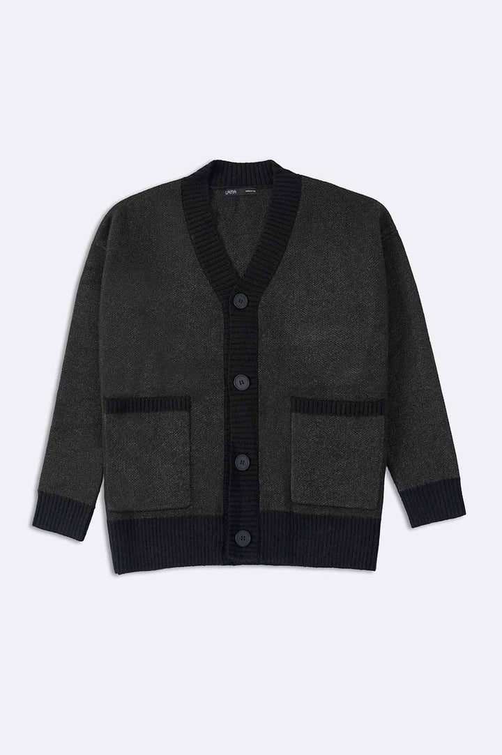 CHARCOAL RELAXED CARDIGANS