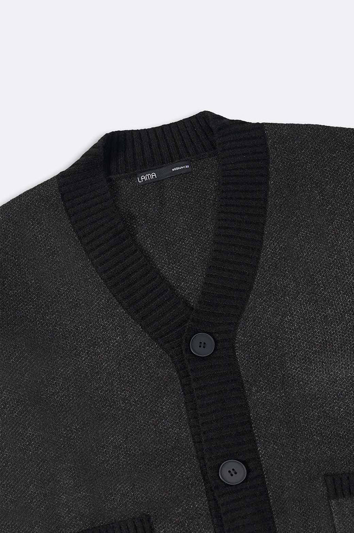 CHARCOAL RELAXED CARDIGANS